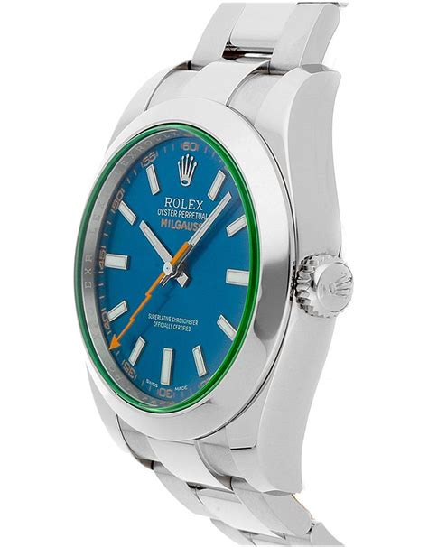 rolex milgauss blau replik|rolex milgauss blue dial.